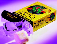 Fig. 4—SoBe Gum utilizes guarana, ginseng, and taurine to boost energy levels.