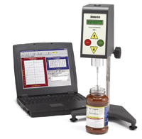 Rheometer Model YR-1 uses a vane spindle to measure yield stress in tomato sauce.