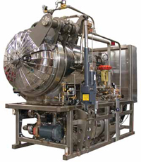 The Allpax Shaka Retort process uses a reciprocating actuator to agitate containers back and forth vigorously, which results in a thorough mixing and increases heat transfer.