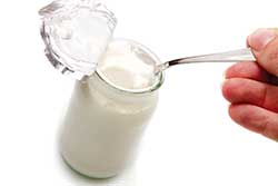 Controlling yeast and mold development in yogurt.