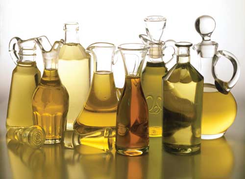 A variety of edible oils.