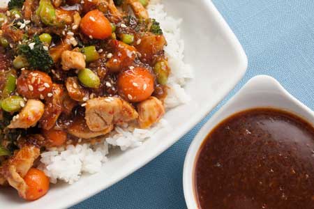 Stir fry sauce made with the Korean condiment gochujang. 