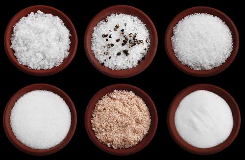 Different sea salt varieties 