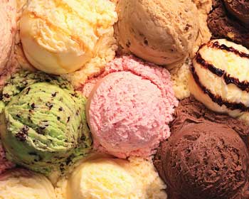 Different flavors of ice cream
