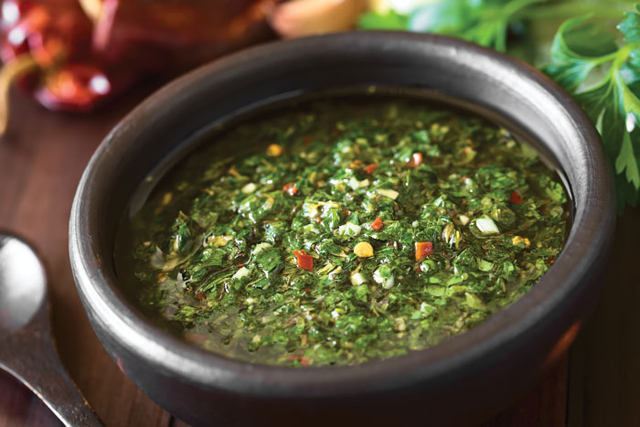 Bowl of green soup -Zhoug