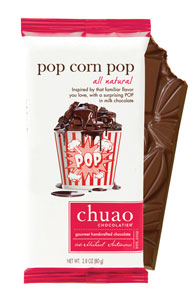 A chocolate bar with the flavors of freshly popped corn showcases one of many interesting flavor combinations found in confections.