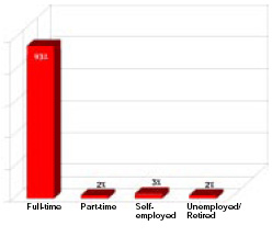 Most respondents are employed full-time