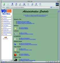 Fig-2 The VCI Administrative Controls contains hyperlinks to HTML forms that instructors use to edit the content of each module
