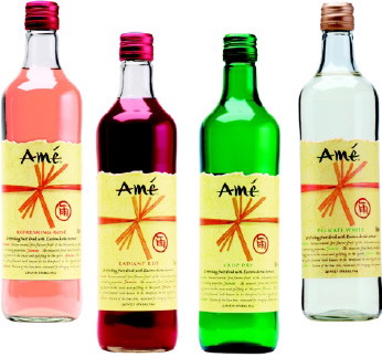 Fig.7—Amé exemplifies the trend to sophisticated sparkling beverages, with its premium blend of natural fruit, herbal extracts, and sparkling spring water.