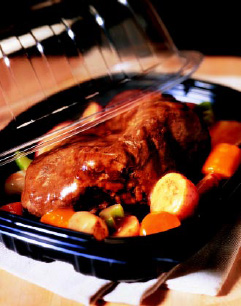 Fig. 3—Seasoned, fully cooked pot roast and other products from the National Cattlemen’s Beef Association are among the new competitors to rotisserie chicken as deli takeout.