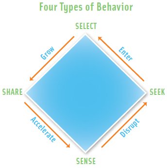 The four types of behaviors related to behavior change through innovation (modified graphic).