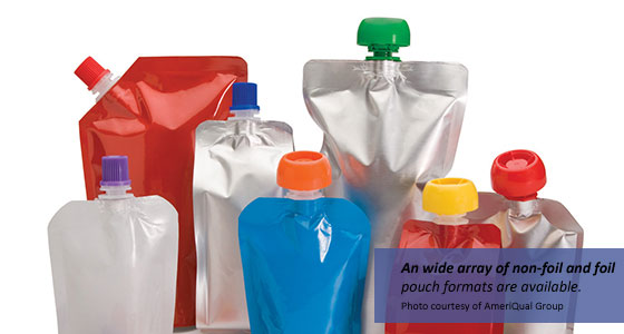 A wide array of non-foil and foil pouch formats are available from AmeriQual Group.