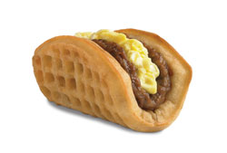 Taco Bell is testing expansion into the breakfast daypart. The latest menu addition is the Waffle Taco, sausage and scrambled eggs in a folded waffle with a syrup packet.