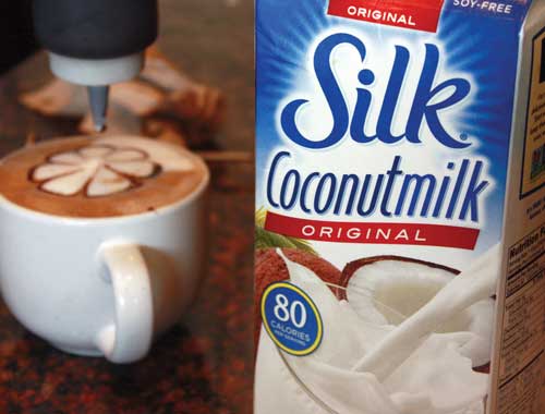 Silk coconut milk and latte