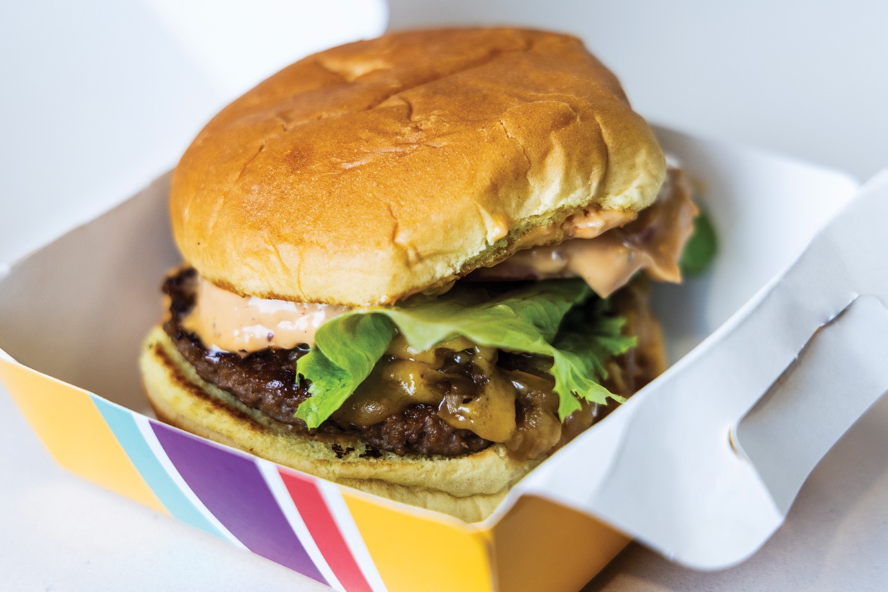 Closeup of Beyond Meat patty burger