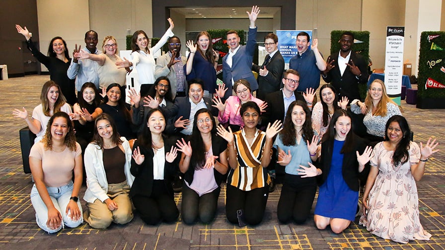 IFTSA members posing silly for a group photo at IFT FIRST.