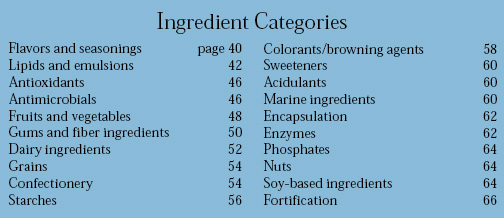 Ingredient Categories