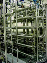 Reverse osmosis unit used to concentrate milk.