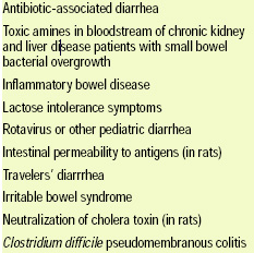 Table 1—Intestinal conditions mediated by probiotic bacteria. From Sanders (1999).