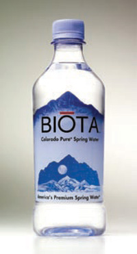 BIOTA spring water is packaged in bottles made of Natureworks PLA corn-based polylactide biopolymer. It is said to be the world’s first bottled water/beverage packaged in a commercially compostable plastic bottle