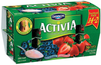 Activia yogurt has been shown to help naturally regulate the digestive system in two weeks, when eaten daily as part of a healthy and balanced diet.
