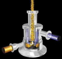 Powder disperser, the Ytron ZC from Quadro Engineering, incorporates a high-shear, slotted rotor/stator designed to create a liquid ring generating significant vacuum in the reactor head. This vacuum draws powders from the hopper above into the reactor head, where they are sheared into the liquid phase before hydration takes place. The result is a smooth, consistent, lump-free slurry without recirculating and over-shearing the product after hydration takes place.