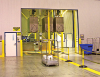 Front of the Genesis irradiator, viewed through the enclosure entrance.