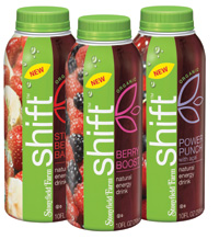 Shift organic energy drink contains energy-supporting ingredients such as vitamins B-3 and B-6 and ginseng.