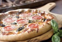 Pizza can be made healthier for children with whole-grain flour in the pizza dough. 