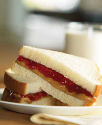 This peanut butter and jelly sandwich—a gourmet favorite of many kids—can serve as a good vehicle for the stealth health approach. Although the bread is made with whole-grain ingredients, it has the taste, texture, and appearance of regular white bread.
