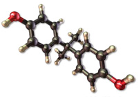 A molecular model of Bisphenol A.