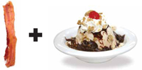 Here’s some tasty mathematics for you. Take a strip of bacon plus a sweet and creamy ice cream and you get a… Well, I’ll let you finish the sweet-savory equation. As this form of new math proves, anything goes in today’s food formulating computations.