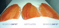 The SAF-D® system from Global Fresh Foods extends shelf life for seafood by maintaining a high carbon dioxide, low oxygen controlled atmosphere in a refrigerated environment.