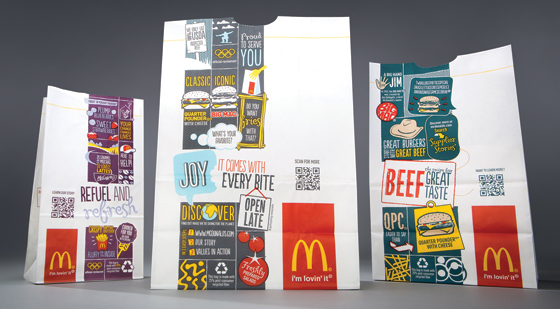 New carryout packaging from McDonald’s carries a QR code that consumers can scan