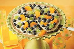 Applications of blueberries keep expanding as this appetizing dessert pizza illustrates.