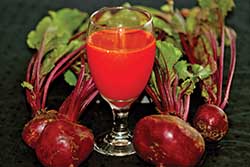 A compound in beetroot juice may help improve blood flow.