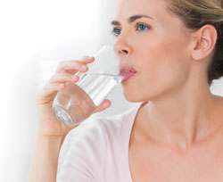 Woman drinking water