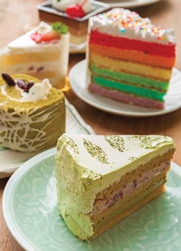 Various types of cake