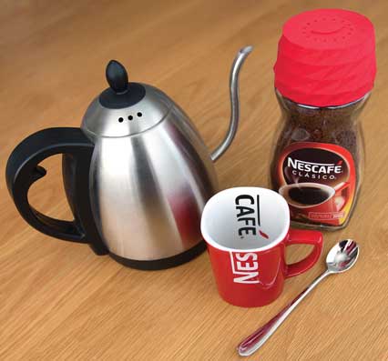 Nescafé instant coffee jar with Alarm Cap