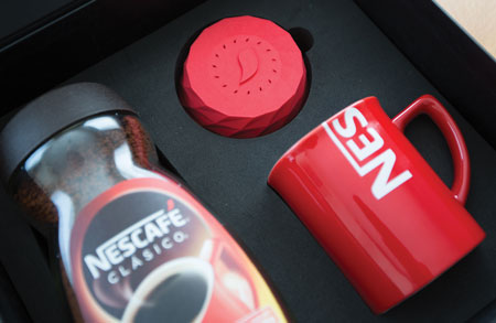Nescafé coffee jar with alarm clock cap 