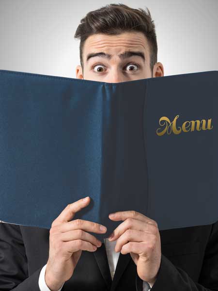 Man reading menu