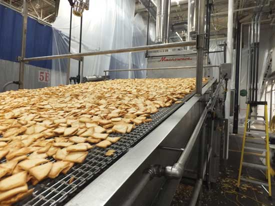 Radio frequency processing of pita chips.  