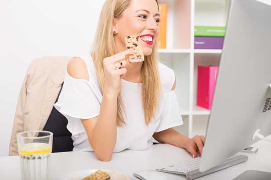 Woman eating snack