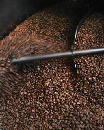 Coffee beans roasting