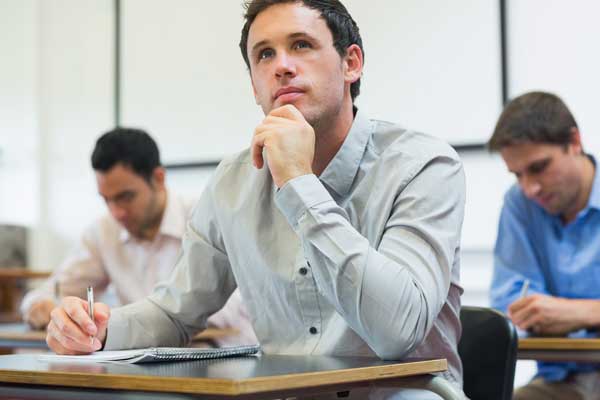 Man in training class