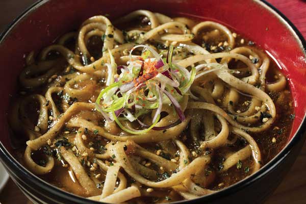 Faba bean protein concentrate enriches ramen noodles.