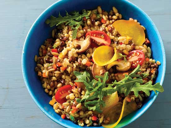 A bowl of grains.