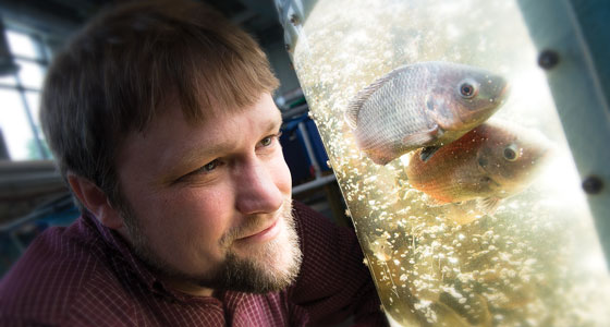 David Kuhn designs land-based aquaculture systems.