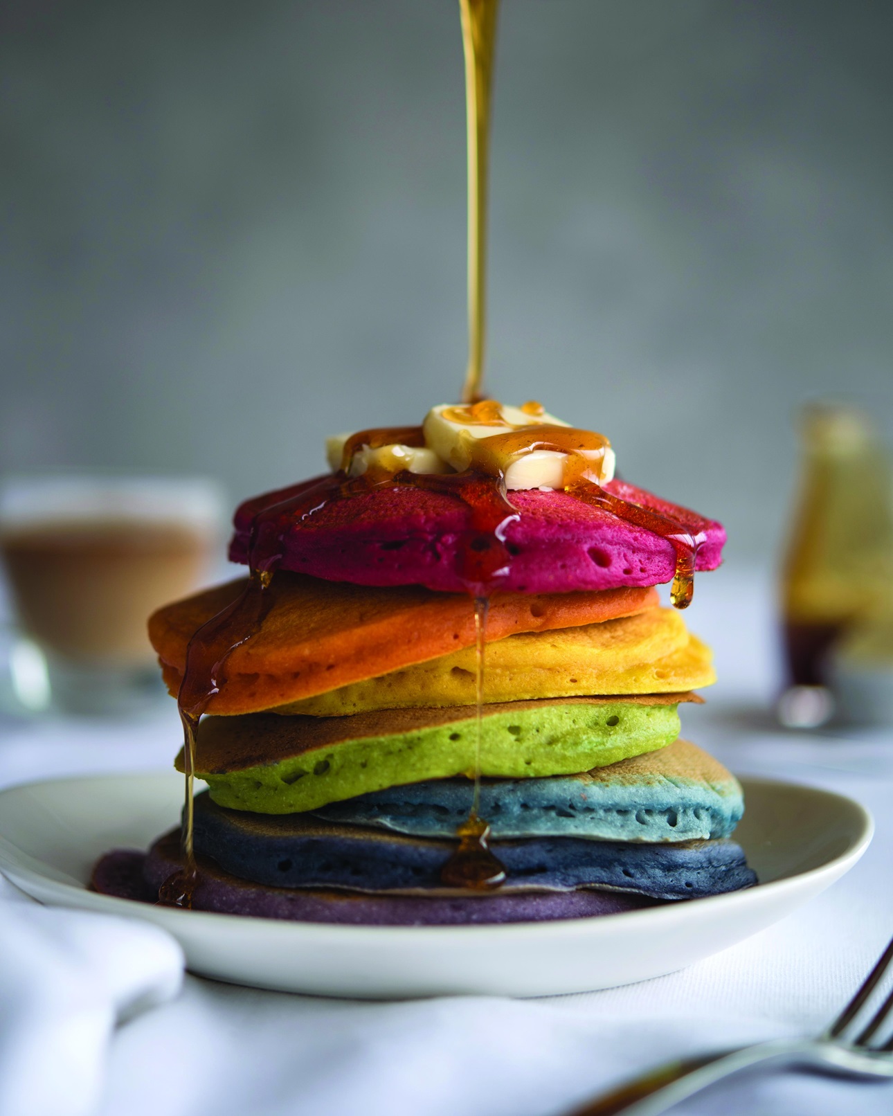 Rainbow Colored Pancakes
