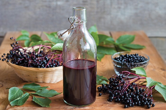 Elderberry in bottle